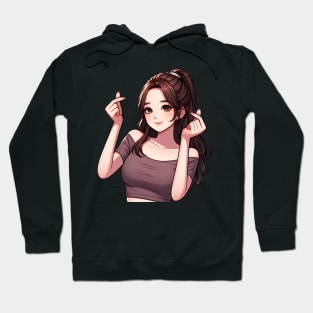 Beautiful Girl Korean Finger Hearts Kpop Hoodie